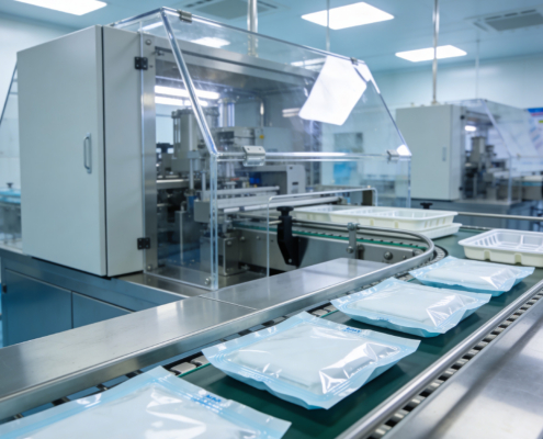 Automated Packaging Line In A Sterile Cleanroom For Medical Supplies
